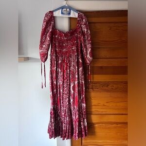 Cara Cara Jazzy Dress in red/orange paisley